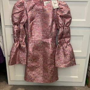 Pink Metallic Mini Dress
